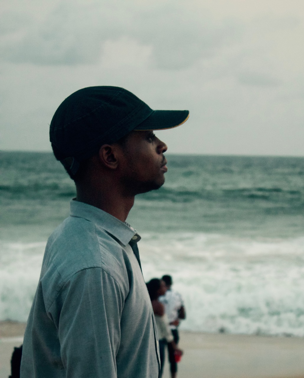 Olayinka Omole at the beach